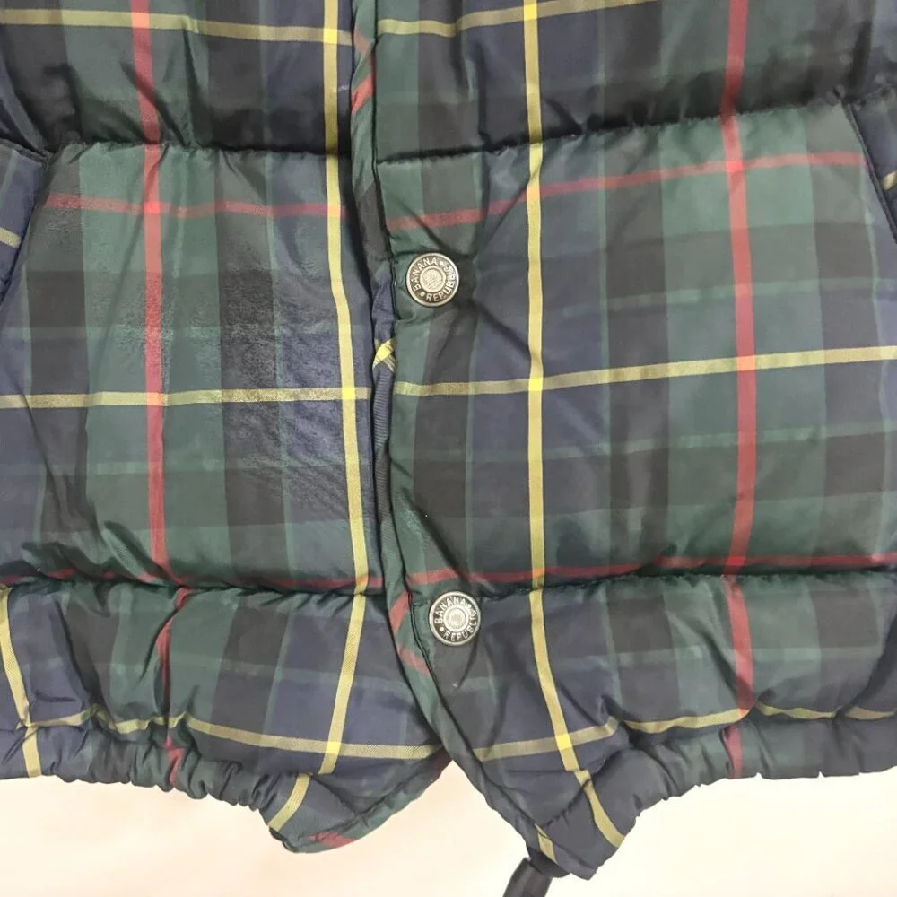 EUC Men's Banana Republic Puffer Down Filled Plaid Vest - sz XS